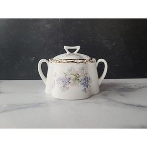 Vintage Lidded Floral Sugar Bowl